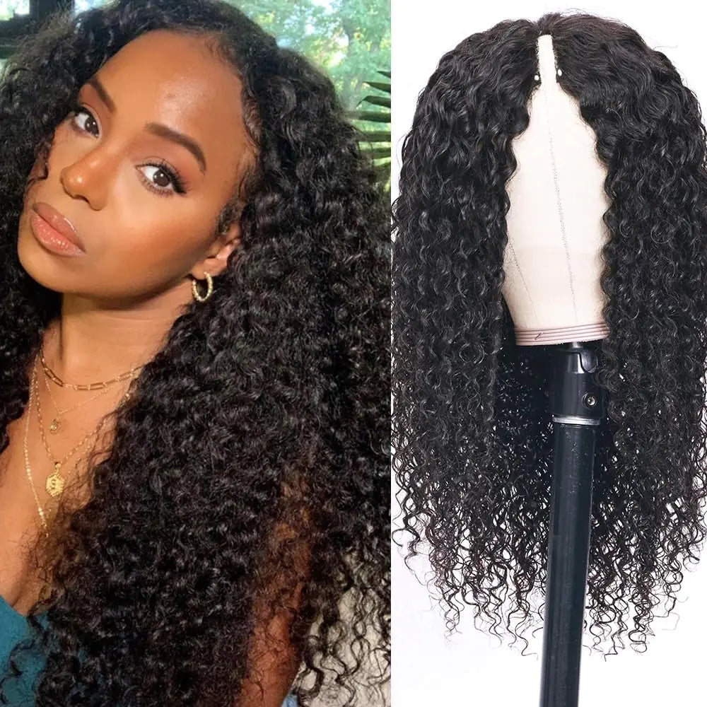 PRIMELACE V Part Wig Human Hair Water Wave 20 inch No Leave Out Upgrade U Part Wigs Human Hair Wigs for Black Women 180% Density Glueless Human Hair Wigs for Beginner