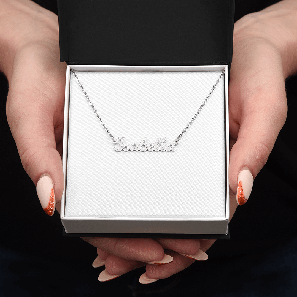 Beautifully custom crafted name plate necklaces