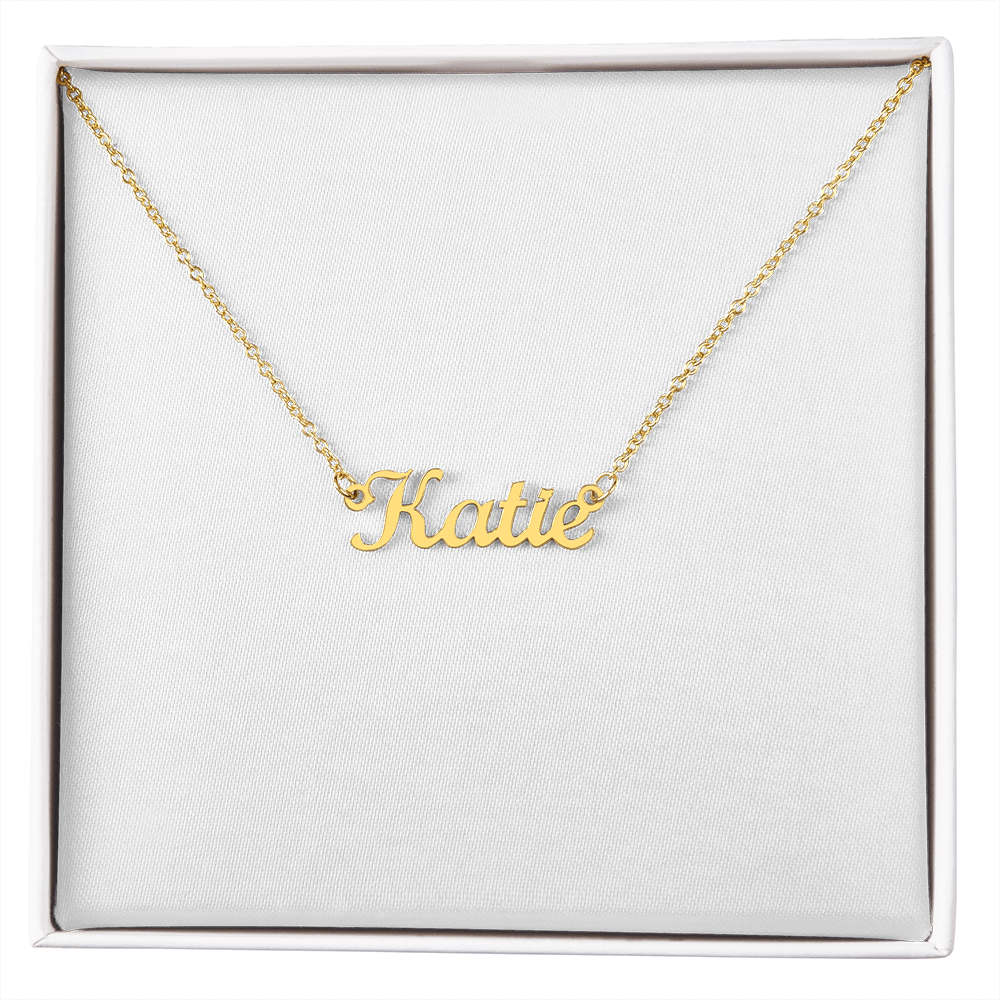Beautifully custom crafted name plate necklaces