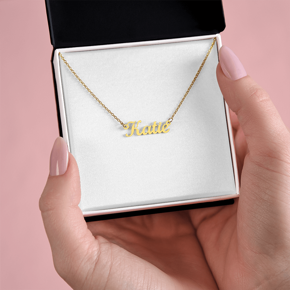 Beautifully custom crafted name plate necklaces