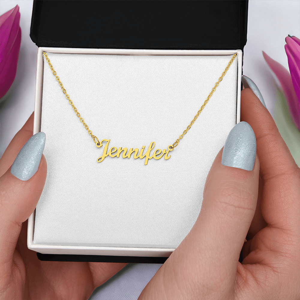 Beautifully custom crafted name plate necklaces