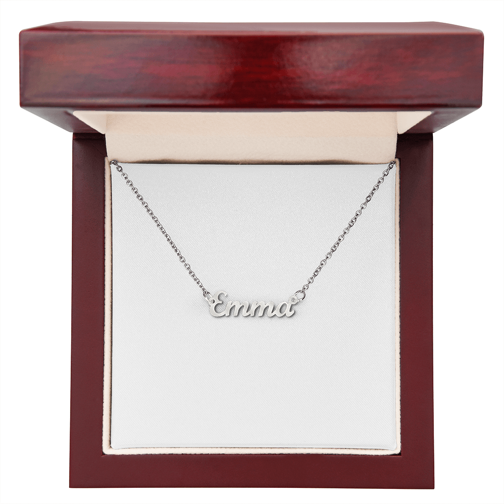 Beautifully custom crafted name plate necklaces