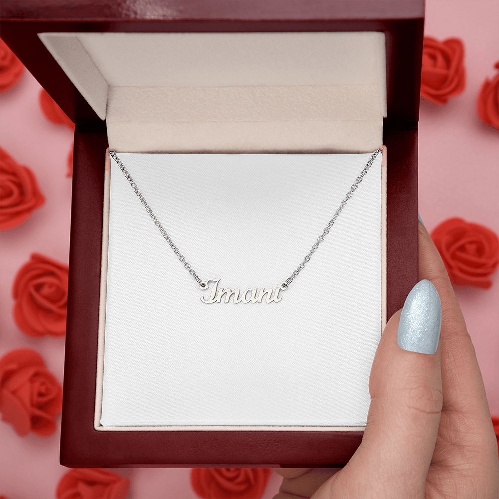 Beautifully custom crafted name plate necklaces