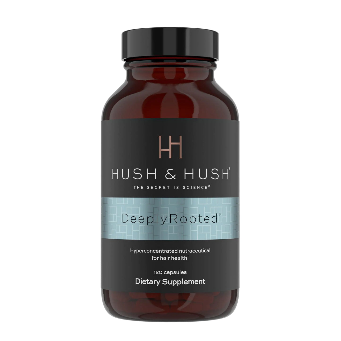 Hush & Hush DeeplyRooted Hair Supplement for Stronger Healthier Hair - Collagen Hair Growth Pills for Men & Women - Biotin for Hair Loss - Hair Care for Thinning Hair & Hair Regrowth - 120 Capsules