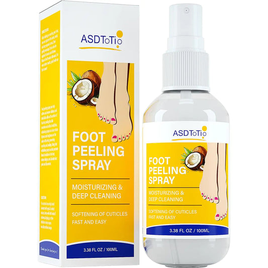 Instant Foot Peeling Spray- Coconut Foot Peeling Spray Instantly Remove Dead Skin Hydrate & Nourish. Exfoliate Dry Rough Skin- 4 fl.oz