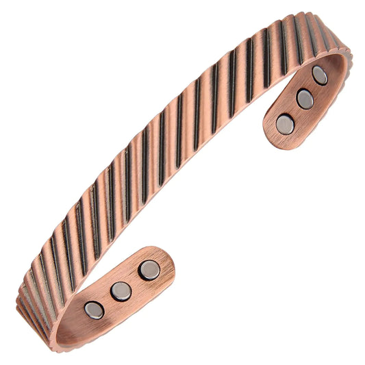 Fashtour Copper Bracelets for Men 99.99% Pure Copper 7.3inch 3500Gauss Magnetic Adjustable Christmas Fathers Day Gift