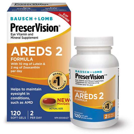 PreserVision AREDS 2 Eye Vitamin & Mineral Supplement Contains Lutein Vitamin C Zeaxanthin Zinc Copper & Vitamin E 120 Softgels (Packaging May Vary)