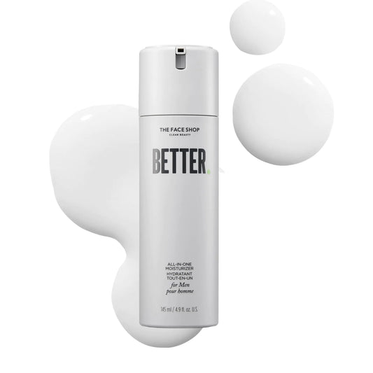 THE FACE SHOP Better All-in-one Men Daily Face Moisturizer Aftershave with Hyaluronic Acid & Niacinamide Lightweight Non-sticky Formula Hydrates & Soothes Post-Shave Irritation Korean Skin Care