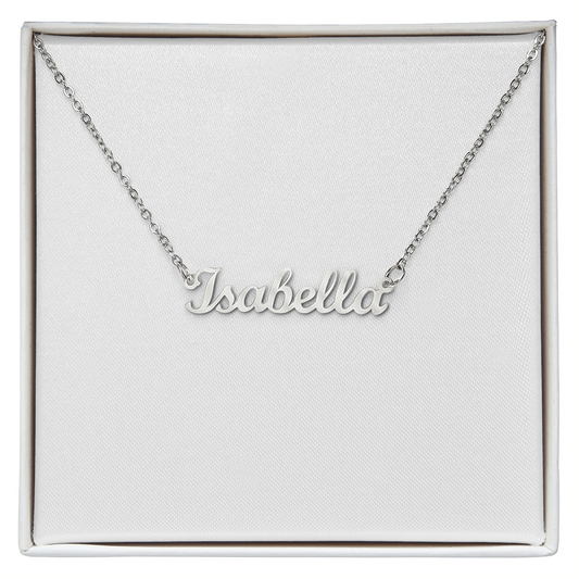Beautifully custom crafted name plate necklaces