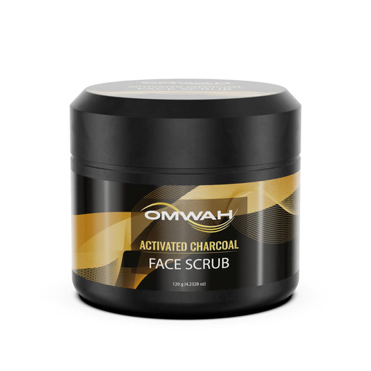 OMWAH Activated Charcoal Face Scrub - Microdermabrasion Mens Facial Scrub Face Scrub Exfoliating Face Wash Face Exfoliator Face Scrubber Exfoliator Exfoliating Scrub Exfoliate For Face (4.23oz)