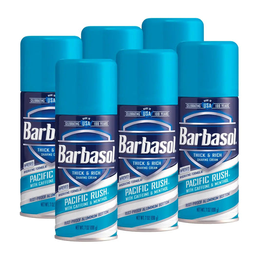 Barbasol Pacific Rush Thick and Rich Shaving Cream 7 Ounce Pack of 6