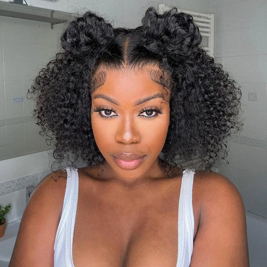 360 Lace Front Human Hair Wigs For Black Women Deep Wave Lace Front Wigs Human Hair Pre Plucked Full Lace Human Hair Wigs 360 Full Lace Real Virgin Brazilian Human Hair (12 Inch)