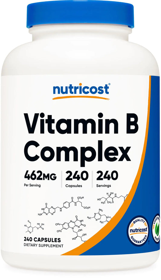 Nutricost Vitamin B Complex 462mg 240 Capsules - with Vitamin C - Energy Complex